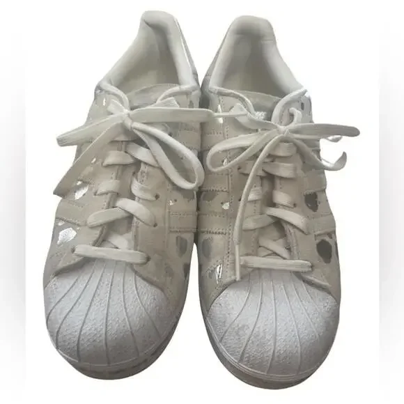 adidas Originals | Shoes | Adidas Superstar 75 Silver Paint Splatter Design  | Poshmark